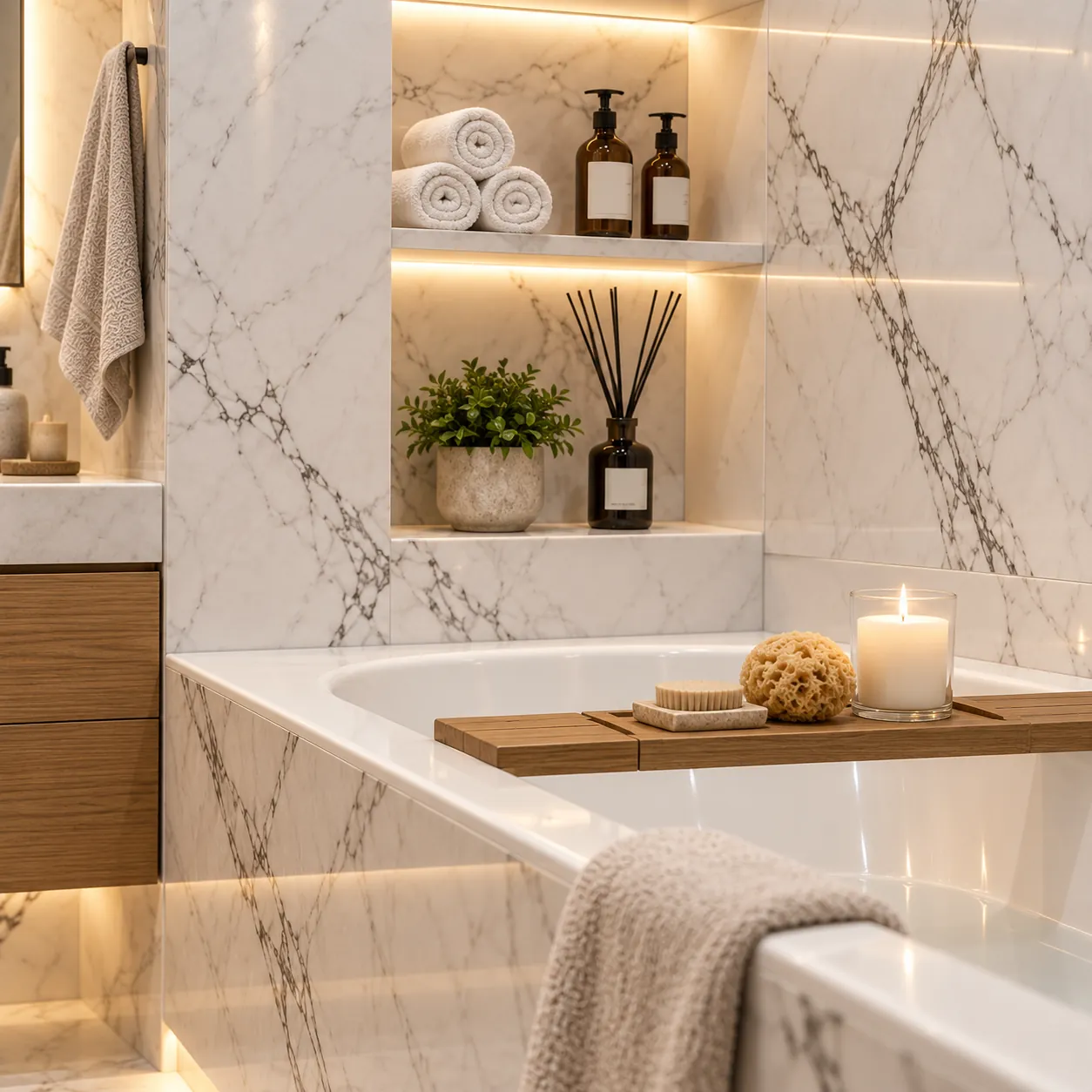 Tiled-in bath